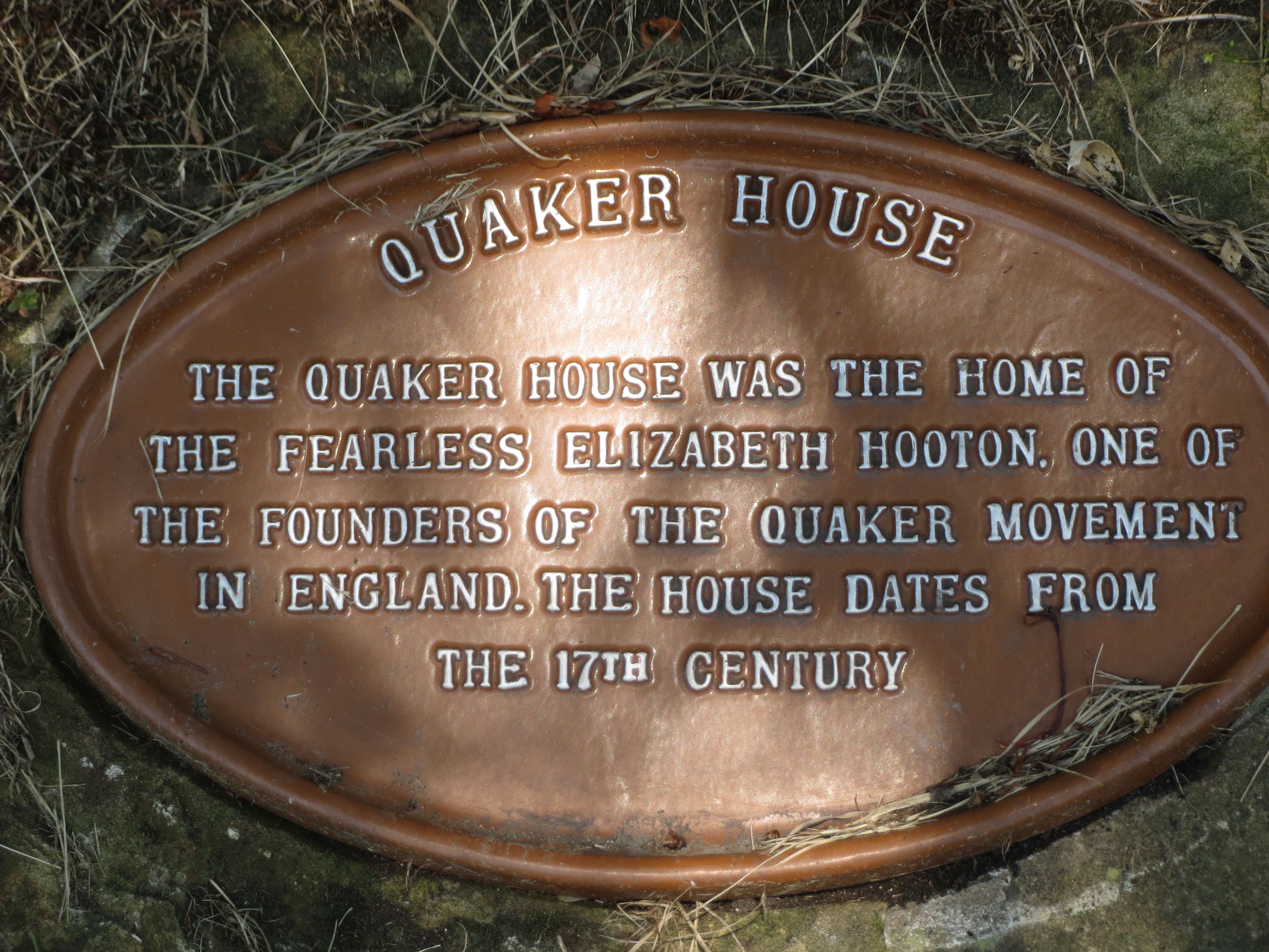 Quaker House Plaque